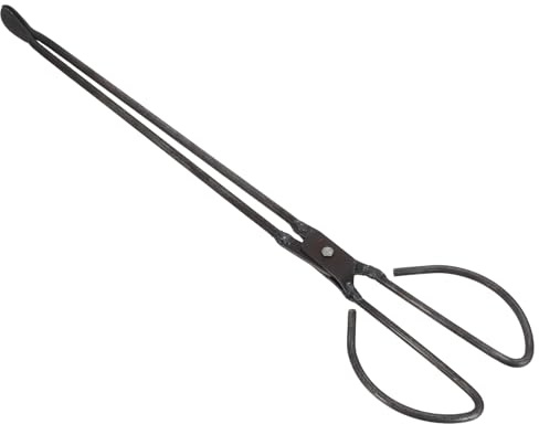Xmas Steel Flat Head Manual Log Tongs for Firewood Briquettes