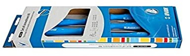 UNIOR 617033 - Juego de 5 destornilladores planos NI en caja de cartón de 2 a 6,5 mm serie 606B5NI