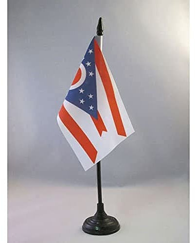 AZ FLAG - Tischflagge Ohio - 15x10 cm - Bundesstaat Ohio Tischfahne 10 x 15 Cm - Flaggen