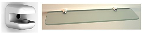 Regale4You Glasregal 50x12 cm /8mm satiniertes Glas /Clip REGGIPIANO Nylon Weiss/ Glasablage / Abgerundete Ecken