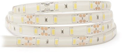 5 Meter Warmweißer High Power LED Streifen (60 x 5630 SMD Led/m, 1400lm/m, IP65, 12V) - DC Buchse 5,5mm | 2,1mm
