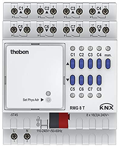 Theben RMG 8 T KNX Schalt/Jalousieaktor 4/8-fach, Grundgerät, 4930200