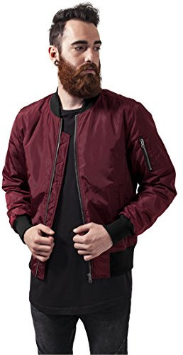 Urban Classics Homme Veste Bomber Bicolore Contrastée Blouson, Burgundy/Black, L