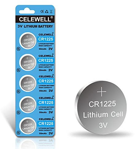 Celewell, batteria al litio CR1225, 3 V, per orologio con termometro, CR 1225 LO significa bassa temperatura, potenza non bassa