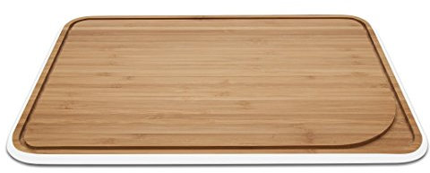 Pebbly Schneidbrett, Bamboo, Natürlich/Weiß, Einzigartig