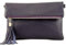 modamoda de T167 Damen Leder Umhängetasche Clutch Small handmade in Italy, Farbe:Dunkellila