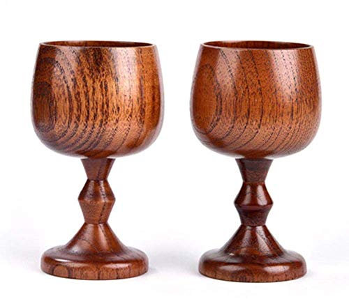 Yundxi Handmade Wooden Beer Mug Natural Wood Goblet Chalice Cup Gift Eco-Friendly for Drinking
