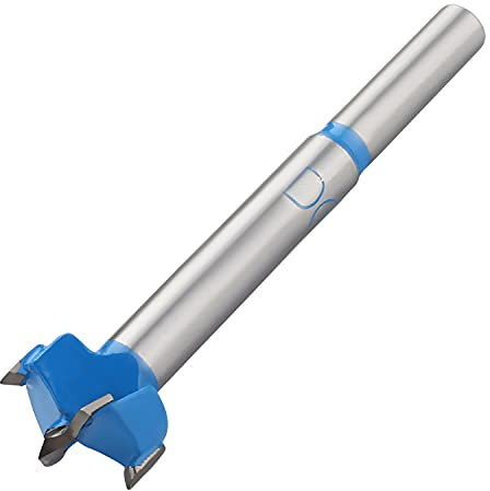 Utoolmart Forstner Bohrer mit Holzbohrung 18 mm Durchmesser Gerader Schaft Hartmetallspitze Professionelle Holzbearbeitung Lochsäge Holzschneider 80 mm Länge Blau 1St