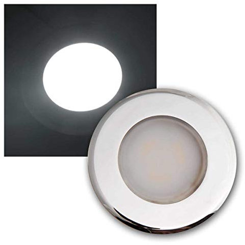 world-trading-net - Luminaire encastré à LED WTN EBL-HV65 en argent, lumière du jour, 230V/2W, avec transformateur intégré, lot de 5