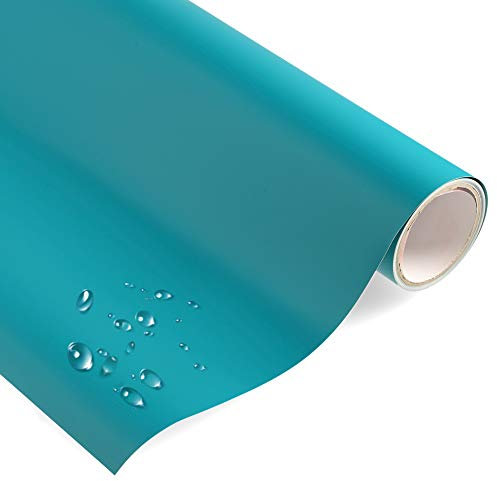 timalo® Premium Möbelfolie selbstklebend uni matt Küchenfolie Klebefolie zum Bekleben von Möbel, Türen PVC Folie Küche Bastefolie Türfolie | Tuerkis-M-500x63cm