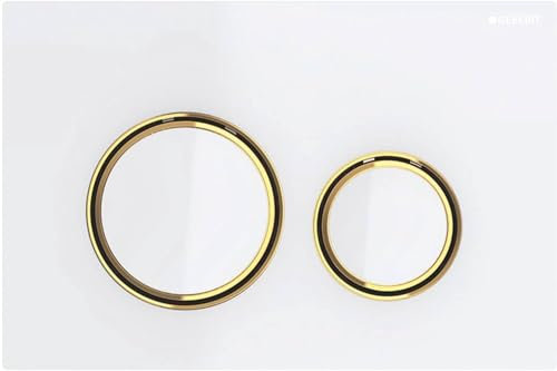 Geberit Betätigungsplatte Sigma21, für 2-Mengen-Spülung, Metallfarbe Messing, 115.652.SI.1, Farbe: Weiß
