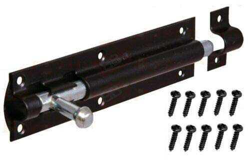 Paulstore 2x Large Garden Gate Shed Sliding Door 8 Tower Bolt Black Latch Catch