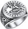 FaithHeart herren Männer Fingerring Viking Retro Mjölnir Statement Ring Punk Thors Hammer Ring mit Runen Hip pop Partnerring Freundschaftsring mit Geschenkebox