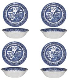 Churchill Blue Willow Oatmeal Bowl 6, Set Of 4, Made In England