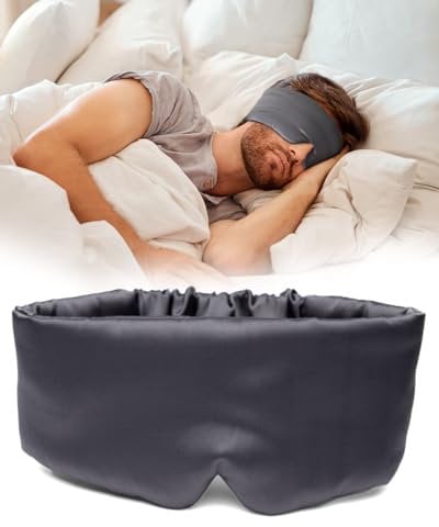 Kitsch Verdunkelungs-Satin-Schlafmaske, weicher als echte Maulbeerseide, weiche druckfreie Augenbinde für geschwollene Augen mit verstellbaren Trägern, gewichtete Augenmaske zum Schlafen, für Damen