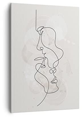 Moderne Impression sur Toile Monofilaire Homme Femme Image Tableau Decoration Murale 50x70cm Deco Cadre Salon Chambre Cuisine Vertical Petit Tableaux Decoratifs Muraux Art Wall Decor PA50x70-4629