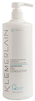 Klemerlain Ultrasound Conductive Gel for Face and Body. Professional use in radiofrequency, Laser Hair Removal, microcurrents, IPL, and cavitation. Water-Based, colorless and odorless. 1L.