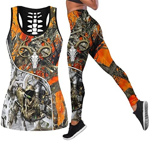 Tanktop mit 3D-Schleifen-Druck, Jagd, hohl, Tanktop, Damen, sexy Weste, Mädchen, Tanktops, Active-Wear, Gymnastikanzug, Tanktops und Leggings, Small