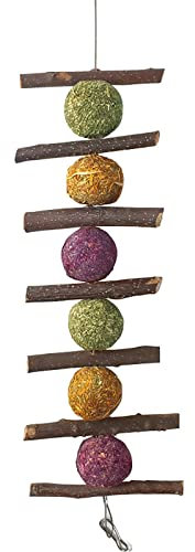 MYSUNBAR Spielzeug Kaninchen Hamster Apfel-Stick natürliches Gras Ball natürliche Rose Blume Ball Gerbil Futter Hamster Guinea Meerschweinchen Spielzeug Haustier Ratte Kleintiere Molaren Spielzeug