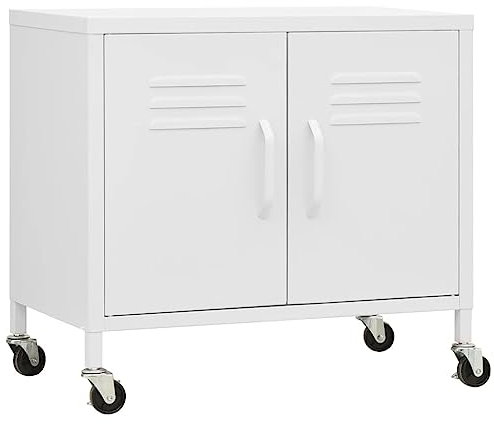 Bussandri Exclusive Storage Cabinet White 60 x 35 x 56 cm Steel