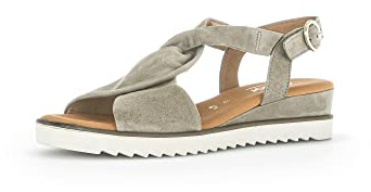 Gabor Damen Keilsandalen, Frauen Sandalen,Moderate Mehrweite (G),Keilsandaletten,Keilabsatz,Wedge-Heel,bequem,Schilf (OBL/Creme),42 EU / 8 UK