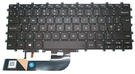 RTDPART Laptop Keyboard For DELL XPS 15 9575 2-in-1 Precision 5530 2-in-1 0X6TD4 X6TD4 PK132471A15 NSK-EPABC 0U United Kingdom UK Black With Backlit New