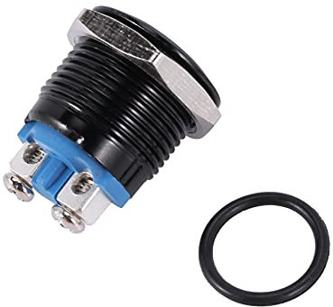 Bouton Poussoir Interrupteur Noir 16mm 12V Pour Voiture