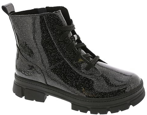 UGG Ashton Lace Up Glitter, Stivale classico Unisex - Bambini e ragazzi, Nero Glitter Black, 37 EU