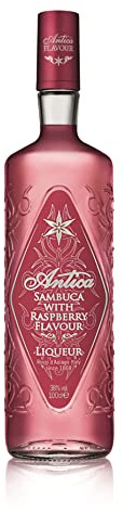 Antica Sambuca, Raspberry Flavoured Sambuca Liqueur, 1l, 38% ABV, Blend of Star Anise Distillate, Essential Oils, and Pure White Sugar, Best Served Cold, Ideal Neat, on Ice, or Cocktails, Gift Idea