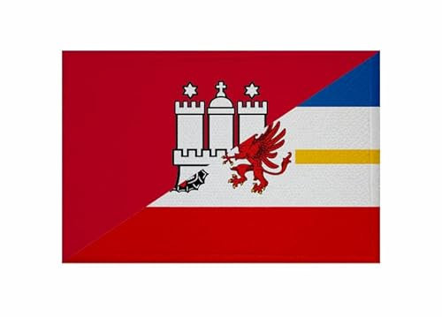 U24 Aufnäher Hamburg-Mecklenburg-Vorpommern Fahne Flagge Aufbügler Patch 9 x 6 cm