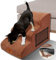 Zvonema Hundetreppe, Hundetreppe 40 cm Hoch,wasserdichte Hunde Treppe für Sofa, rutschfeste Tragbar Katzentreppe 3 Stufen, Hunderampe Boxspringbett, Haustiertreppe mit Waschbar Abnehmbar Plüschbezug