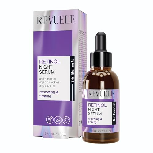 Revuele Retinol Night Serum – Intensives Anti-Aging Serum mit Retinol & Hyaluronsäure, unterstützt Hauterneuerung im Schlaf, reduziert Falten und verbessert Elastizität, vegan, 30 ml