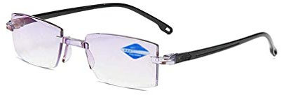 Keeplus dTitanium progressive Dual-Use-Lese-brille für nah und fern, Anti blaue Lesebrille, leichte, komfortable Lesebrille herren und damen, Halbrandbrille Schmal Stil Brille Lesehilfe (+100)