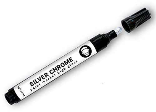 SD COLORS Marqueur de peinture chromé argenté 3 mm haute brillance compatible avec le métal, la pierre, la céramique, le verre, le plastique, le bricolage