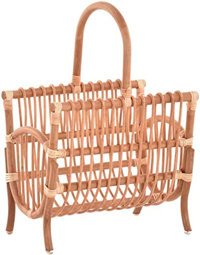 Krines Home Porte-revues en rotin (type 2 Terracotta)