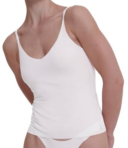 Sloggi Zero Feel 2.0 Spaghetti Top Maillot de Corps, Silk White, M Femme