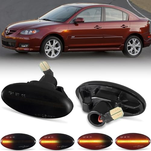OZ-LAMPE LED Blinker Seitenblinker für Mazda 2 3 5 MPV, Blinker mit Canbus Fehlerfrei, Schwarz