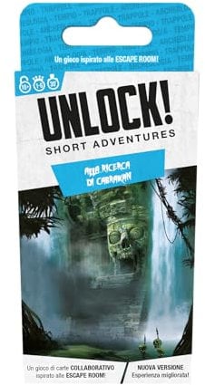 Asmodee - Unlock! Short Adventures, Finding Cabrakan - Board Game with App, Escape Room, 1-6 Players, 10+ Years, Italian Edition