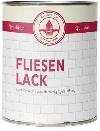Bamberger Farbwerke Fliesenlack Fliesenfarbe glänzend (Wand- & Bodenfliesen) (Silbergrau, 750ml)