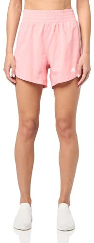 adidas Pacer Training 3-Stripes Woven High-Rise Shorts, Semi Rose pailleté/Blanc, S/8 cm Entrepierna Femme