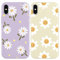 Yoedge 2 Pack Cute Flowers Print Suitable for iPhone XS/X 5.8 Phone Case, Floral Daisy Aesthetic Pattern Shell Soft Silicone TPU Shock-Absorbing Smile Cover for Women and Girls