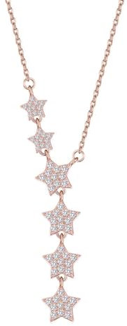 Aotiwe Kette Damen Gold, Freundschaftskette 925 Silber Stern Kette Damen Vintage mit Weiß Rundschliff Zirkonia