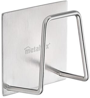 Metaltex Edelstahl Schwammhalterung für die Spüle, selbstklebend, silber