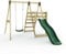 Rebo Glide Wooden Single Swing Set with 6ft Slide and Swing Seat – Orchid (Dark Green Swing) | OutdoorToys | Kids Outdoor Wooden Play Equipment for Gardens, Frame & Accessories Included
