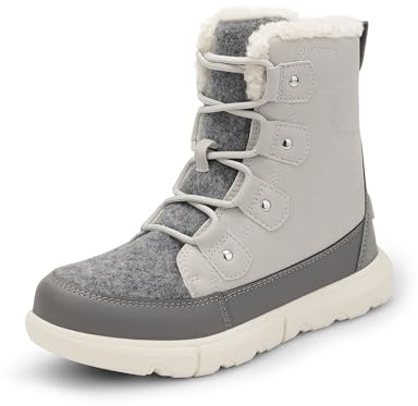 DREAM PAIRS Womens Winter Boots Cozy Faux Fur Anti-Slip Snow Boots Lace Up Comfort Stylish Ankle Booties for Cold Weather City Walk,Size 7,Light Grey,SDSB2404W