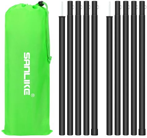 SAN LIKE Zeltstangen Teleskop, Zeltstange Teleskopstange für Zelte, Alu Aufstellstange für Tarp, Zelte, Sonnensegel, Campingplanen Teleskop Zeltstangen 2er Set, verstellbar von 40cm-200cm