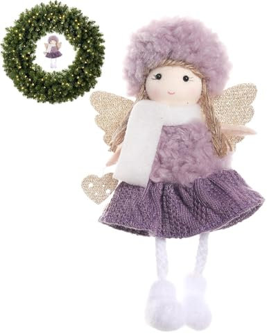 Weihnachtsengel-Puppe | Weihnachtspuppe mit Fadeless Plüschengel - Saisonale Dekorationen für Esstisch, Couchtisch, Weihnachtsbaum, Schreibtische, Fensterbank, Geländer