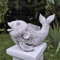 FABRIQ Koi-Fisch, Feng Shui, Zen Garten, Steinfigur, H 21 cm, 6 kg, Schwarz, frostsicher aus Steinfigur für Außenbereich Aber zu Hause