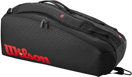 Wilson Clash V3 Super Tour Tennisschlägertasche, Schwarz/Infrarot, für bis zu 6 Schläger