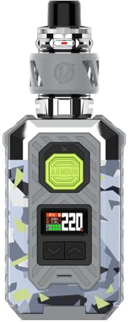 Vaporesso ARMOUR MAX Kit[ iTank T Edition ] 220W Armour Max Mod with 6 ml Top Tilling itank T Atomizer, Support GTI Coil (0.2Ω/0.4Ω), no Battery, no nicotine (ARMOUR MAX Kit（itank T) Camo Blue)